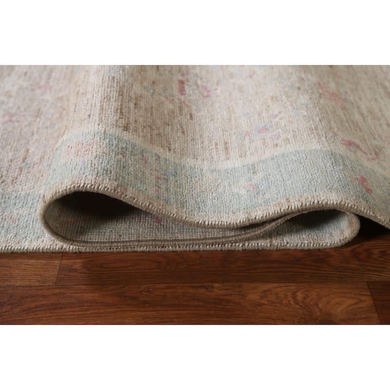 Vegetable Dye Art Deco Oriental Wool Runner Rug Hand-knotted Carpet - 2'10" x 11'7"