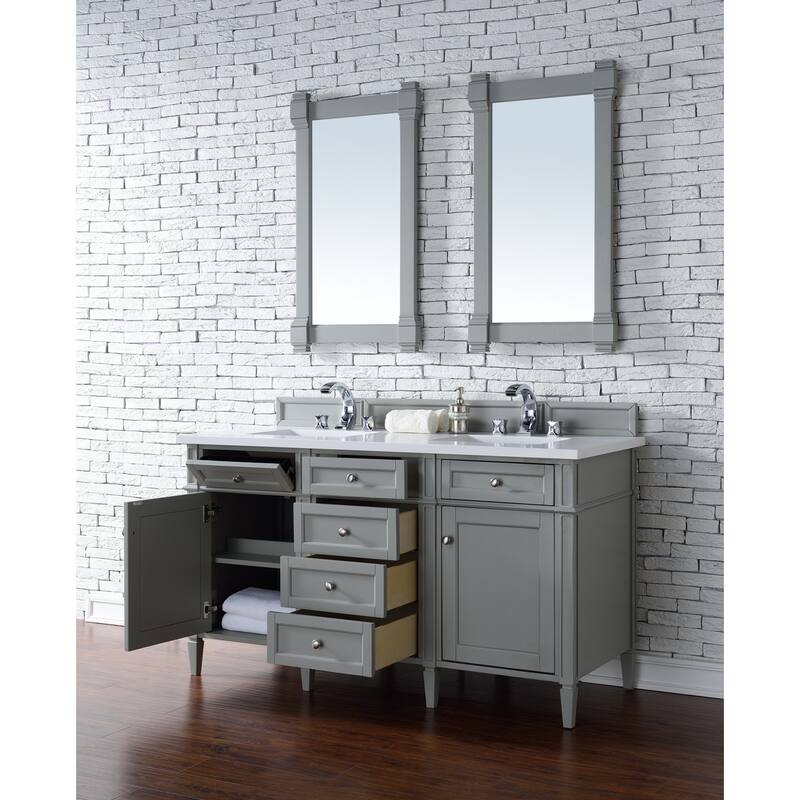 James Martin Vanities 650-V60D-3WZ Brittany 60" Double Basin Poplar