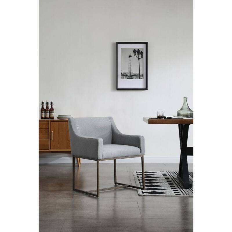 Upholstered Dining Chair with Antiqued Brass Legs for Dining Room - 24” x 24” x 30.70 "