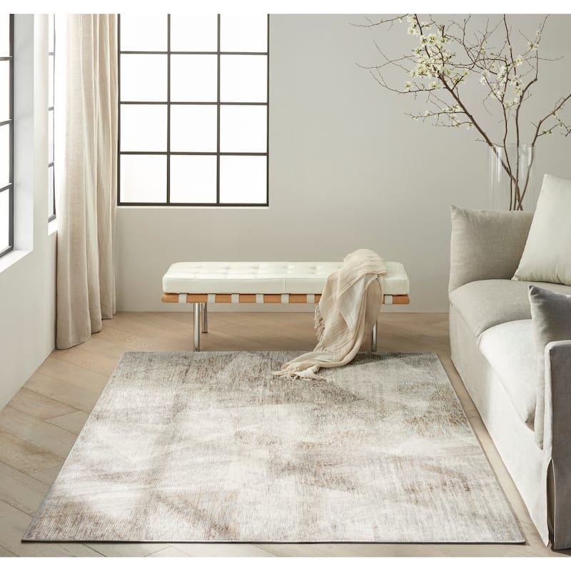 Calvin Klein CK073 Compass Indoor only Ivory / Cream Geometric Area Rug