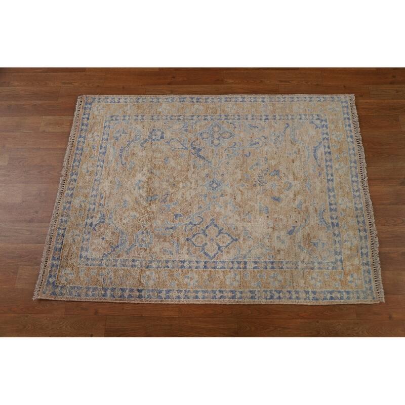 Muted Oushak Oriental Area Accent Rug Hand-Knotted Wool Carpet - 2'11" x 3'10"