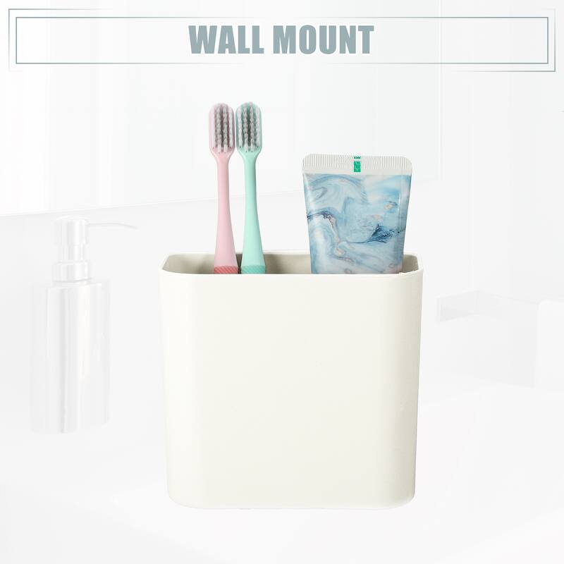 Wall Mount Toothbrush Holder Stand Self Adhesive Tooth Brush Holder for Toothbrush Toothpaste, 4.65"x2.48"x4.25"