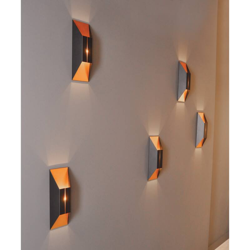 Strick & Bolton Acconci Black/ Gold LED Wall Sconce - Black/Gold