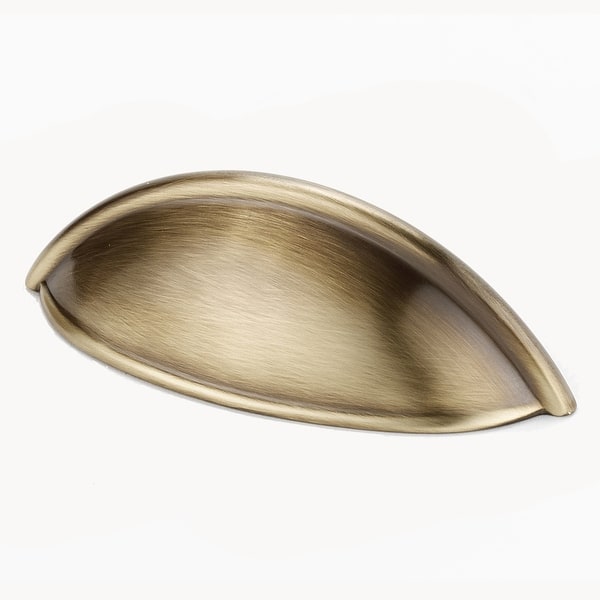 slide 2 of 13, Alno Contemporary Solid Brass 3.5" Center to Center Smooth Shell Antique English