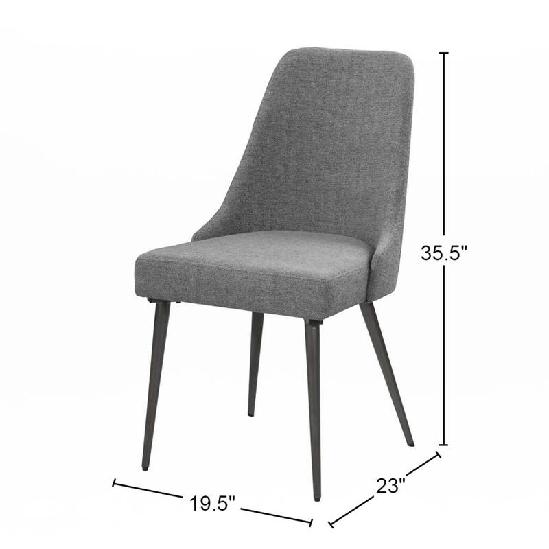 Set of 2 Fabric Upholstered Dining Chairs