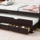 preview thumbnail 3 of 19, Twin Size Bed with Headboard, Footboard, Trundle and Three Storage Drawers, Twin Size Pine Wood Bed with Headboard, Footboard