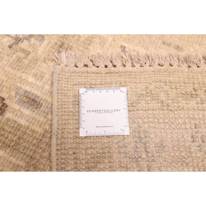 ECARPETGALLERY Hand-knotted Kavya Oushak Light Khaki Wool Rug - 7'10 x 9'10