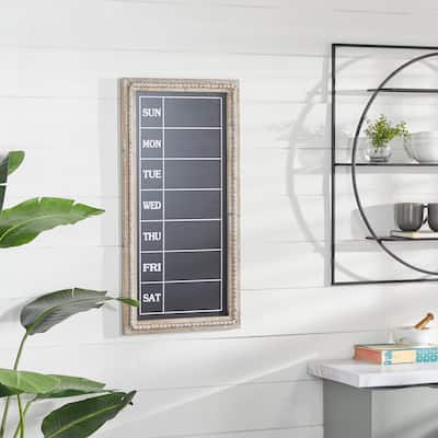 Brown Wood Beaded Chalkboard Sign Home Wall Decor