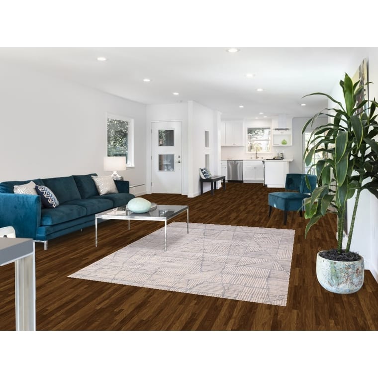 All-Over Modern Area Rug Handmade Abstract Wool Carpet - 5'4" x 7'6"