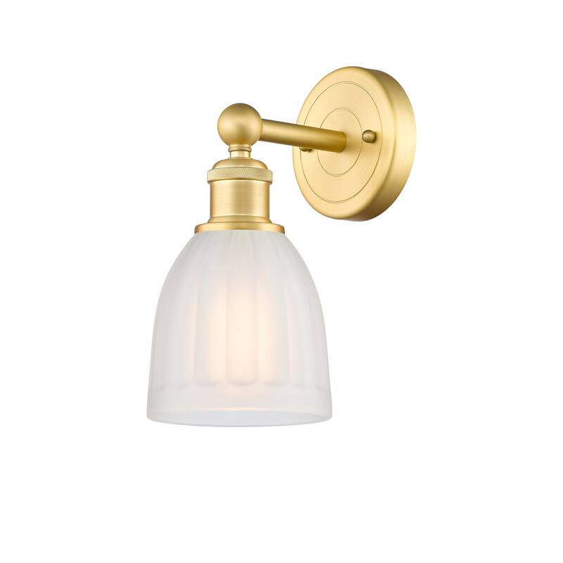 Innovations Lighting Brookfield - 1 Light 6" Sconce - Satin Gold/White