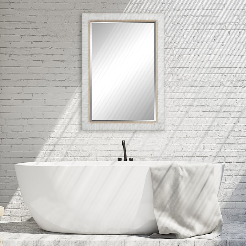 Uttermost Cape Whitewashed Rattan Mirror - 29"x 40.75"