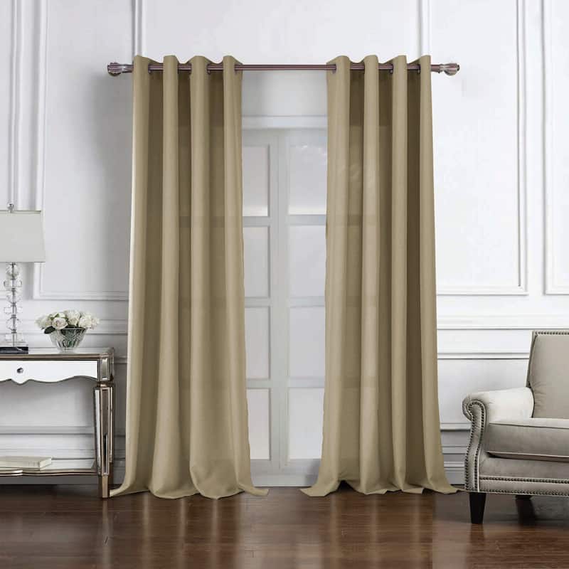 Cole Textured Grommet Panel 84" or 95" - 54" x 84" - 84 Inches - Taupe