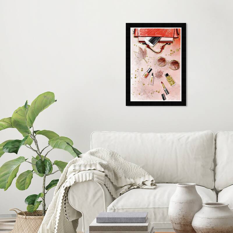 Wynwood Studio Prints Fashion and Glam Fall Books and Glams Red and Scarlet Glam Wall Art Canvas Print - Black