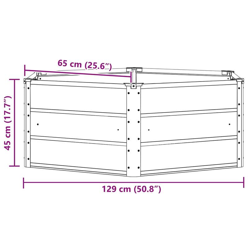 vidaXL Planter in Steel - 50.79 x 50.79 x 17.72 in.
