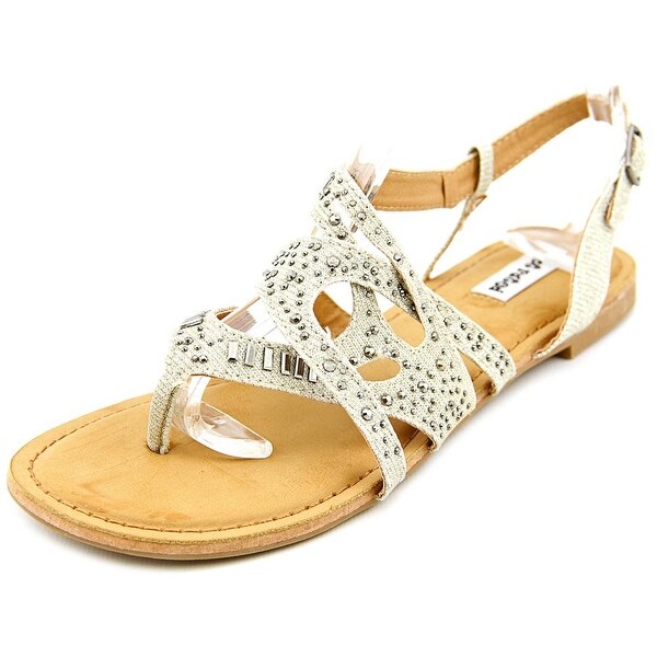 Not Rated Bastin Women Open-Toe Canvas Nude Slingback Sandal