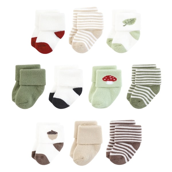 slide 1 of 1, Touched by Nature Infant Boy Organic Cotton Socks, Forest Explorer 0-6 Months - Forest Explorer