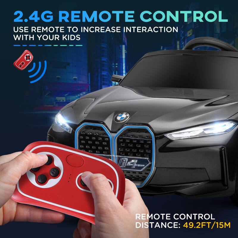 12V BMW Licensed Kids Ride-On Car with Remote Control, Music, Lights, and Suspension System for Boys & Girls