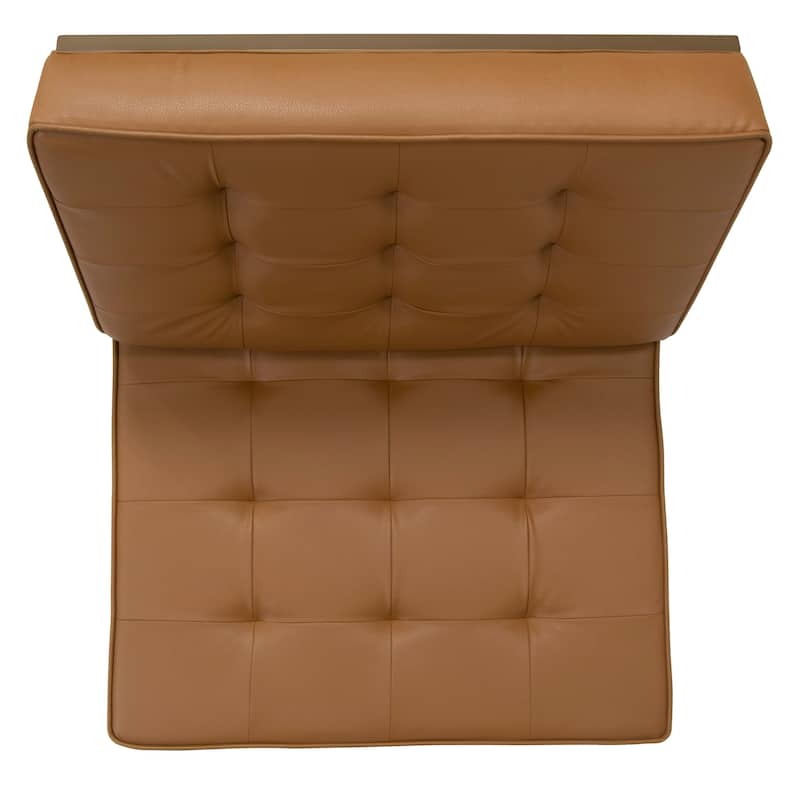 Studio Designs Home Ashlar Metal and Tufted Blended Leather Armless Accent Chair