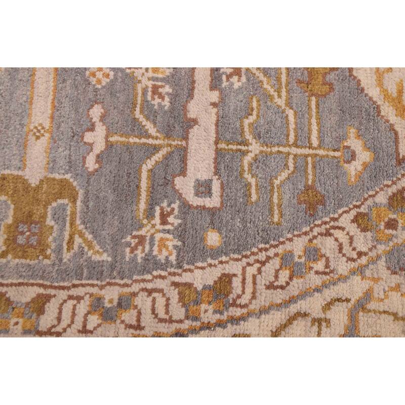 ECARPETGALLERY Hand-knotted Royal Oushak Light Denim Blue Wool Rug - 7'11 x 7'9