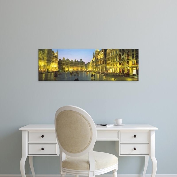 Easy Art Prints Panoramic Images's 'Grand Place Brussels Belgium' Premium Canvas Art
