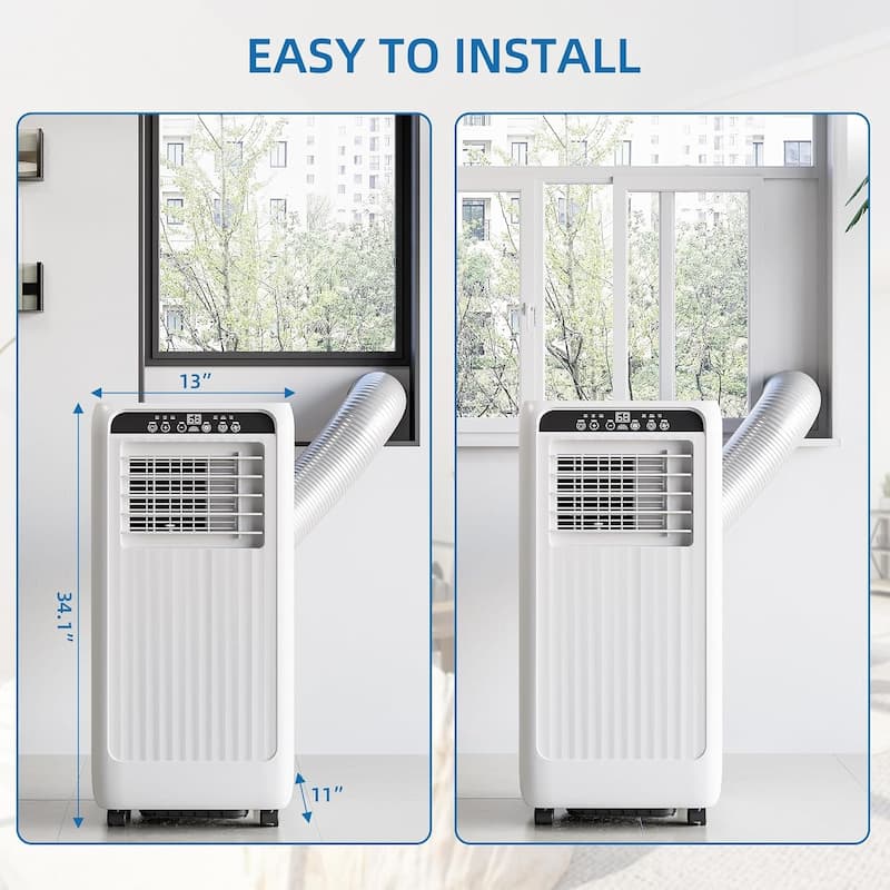 8000 BTU Portable Air Conditioners, with 24H Timer & Remote Control