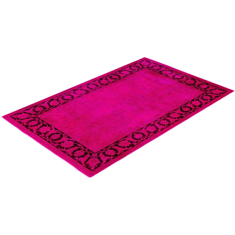 Overdyed One-of-a-Kind Hand-Knotted Area Rug - Pink - 4' 0" x 6' 4"