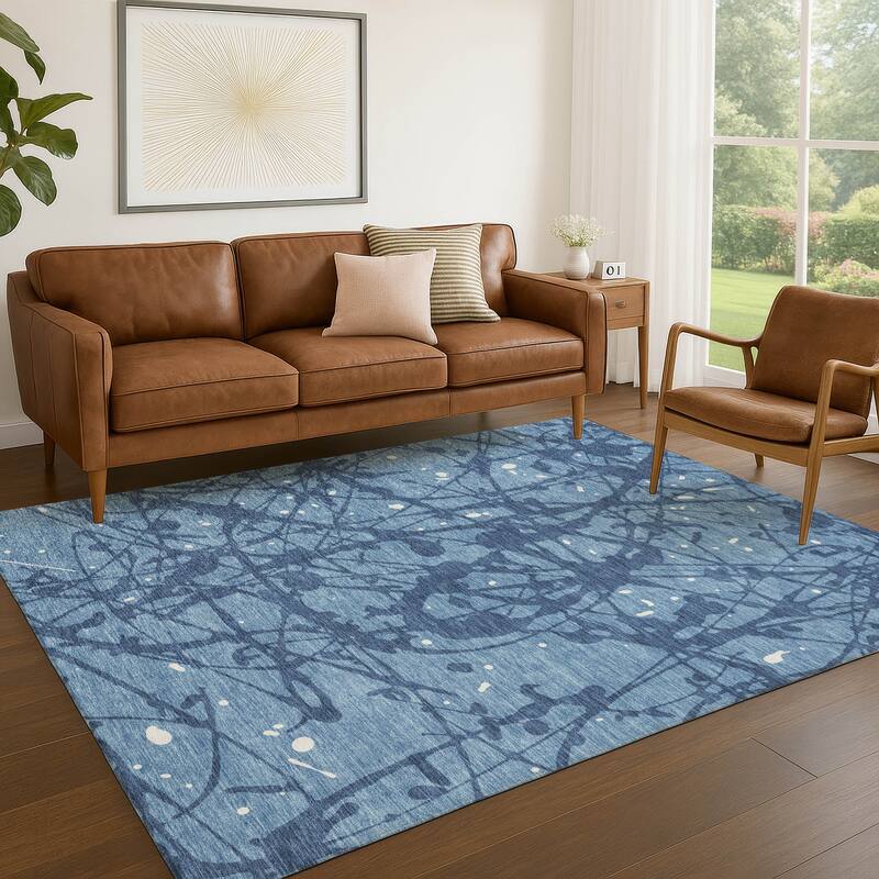 Machine Washable Indoor/ Outdoor Modern Campo Chantille Rug