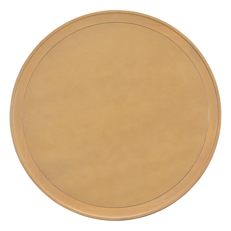 2-Tiered Round Natural Wood Coffee Table