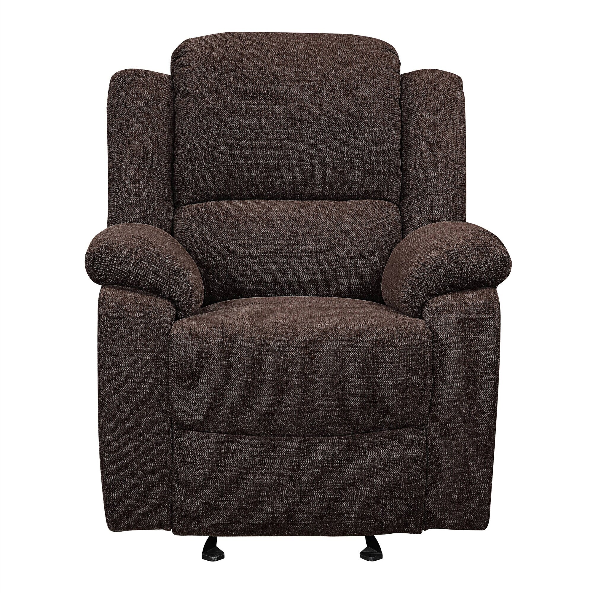 Brown Chenille Upholstered Glider Recliner