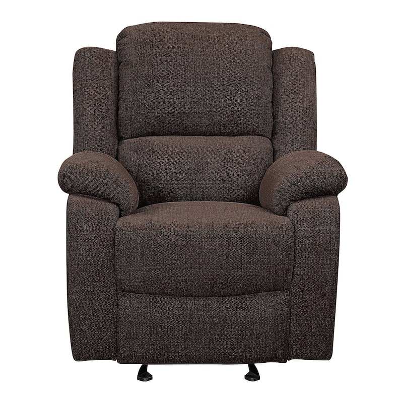 Brown Chenille Upholstered Glider Recliner - Brown