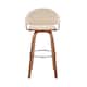 Daxton Mid-Century Swivel Bar Stool, Upholstered Counter Height Chair with Bentwood Legs