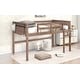 preview thumbnail 12 of 14, Wood Twin Size Loft Bed with Hanging Clothes Racks and Underbed Storage