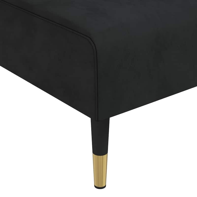 vidaXL L-shaped Sofa Bed Black/Dark Gray 106.7"x55.1"x27.6" Velvet - 106.7" x 55.1" x 27.6"