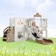 preview thumbnail 10 of 16, 5 in 1 Toddler Slide and Swing Set, Kids Playground Climber Slide Playset with Drawing Whiteboard, , Freestanding Combination Coffee
