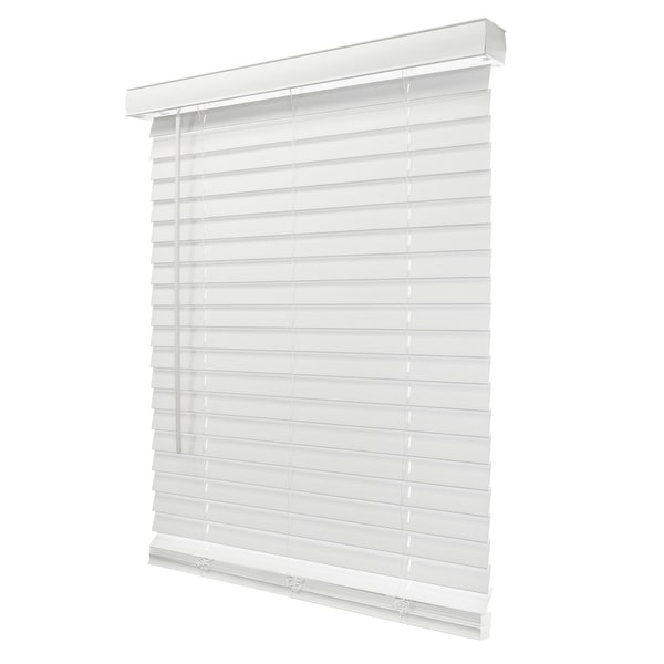 CHICOLOGY Cordless 2-in Faux Wood Blinds Basic White 30 W X 84 H