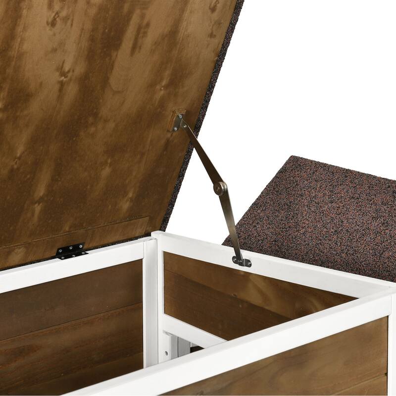 Outdoor Wooden Chicken Coop Hen House with Nesting Box and Run Poultry Cage-66.92"L x 24.8"W x 27.95"H - Brown