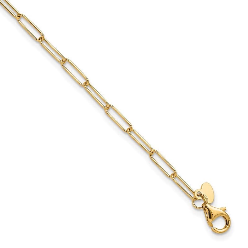Curata 10k Yellow Gold Polished Thin Paperclip Link Bracelet Options: 7" 8"
