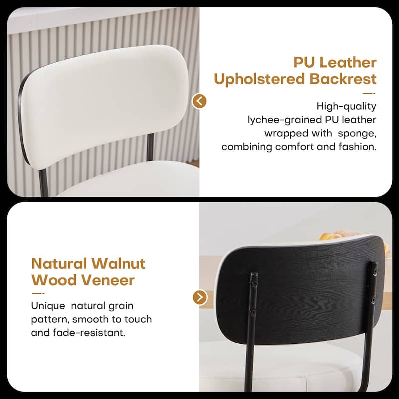 Adjustable Height Swivel Bar Stools with Back and Footrest - 17.7"W x 15.75"D x 35"-42.9"H