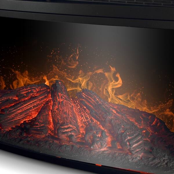 Shop Belleze 33 Black Button Control Insert Electric Fireplace W