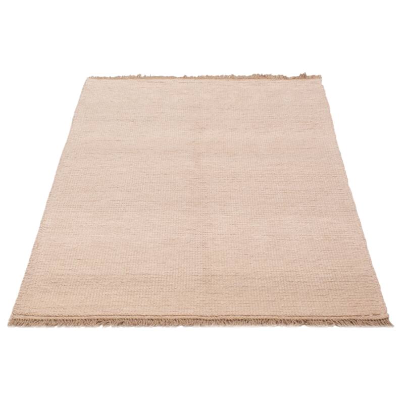 ECARPETGALLERY Flat-Weave Ankara Beige Wool Kilim - 5'7 x 7'7