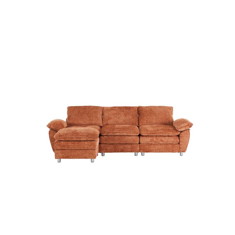 3-Seat Sofa with Ottoman Upholstered Sleeper Loveseat Sofa