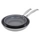preview thumbnail 1 of 5, Henckels Clad H3 2-pc Stainless Steel Ceramic Nonstick 8-in & 10-in Fry Pan Set Stainless Steel - 2 Piece - 2-pc