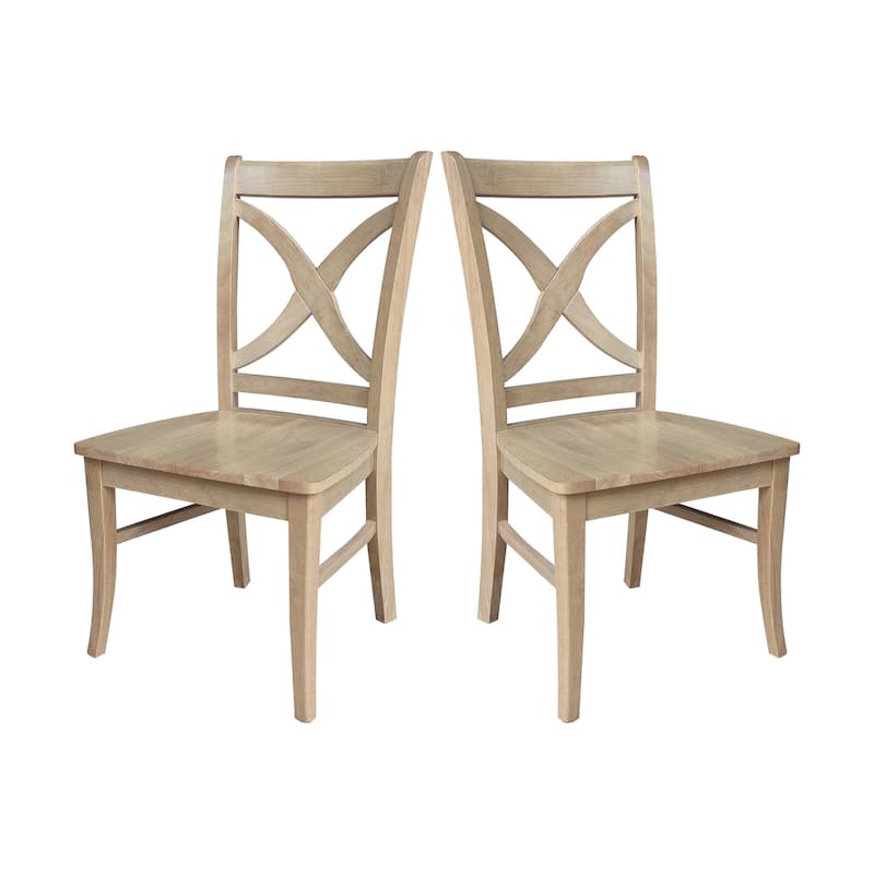 International Concepts Solid Wood Cosmo X-back Dining Chairs, Set of 2 - Honey