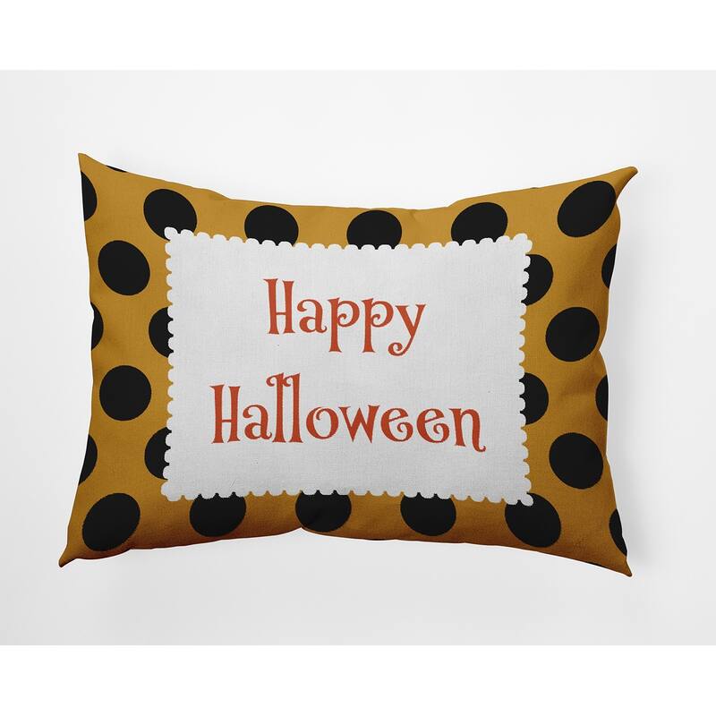 Halloween Happy Halloween Dots Accent Pillow - Golden Mustard - 14" x 20"