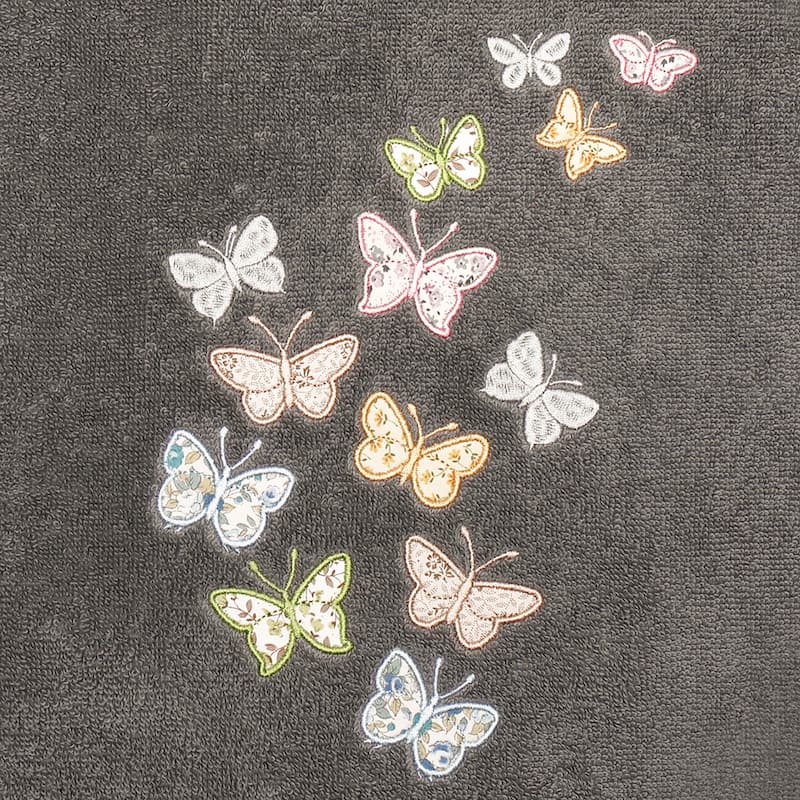 Authentic Hotel and Spa 100% Turkish Cotton Mariposa 3PC Embellished Towel Set