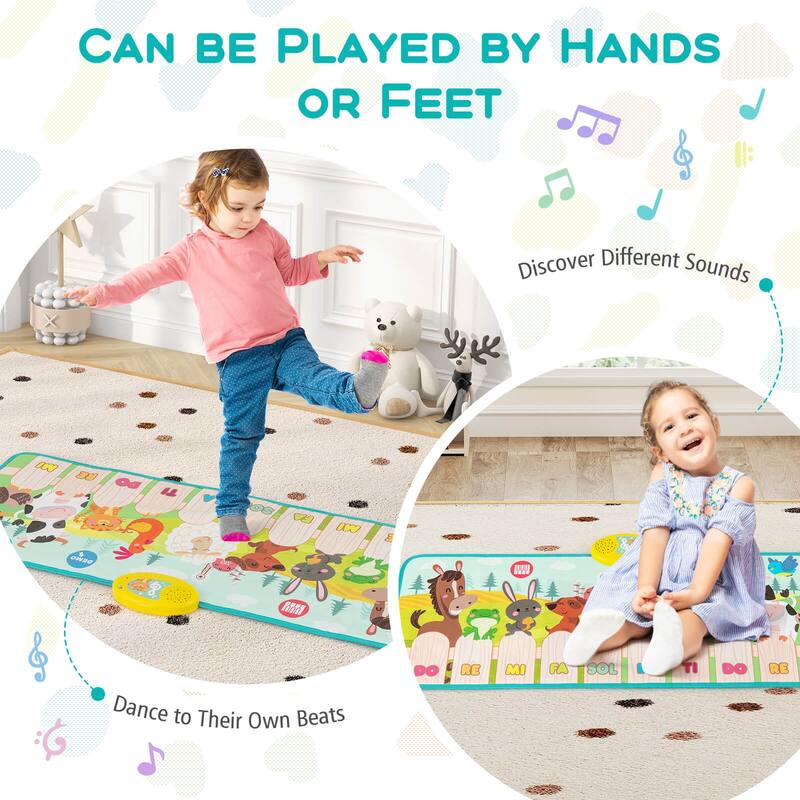 Costway Floor Piano Mat for Toddlers Baby Musical Touch Dancing - Multi-color - See Details