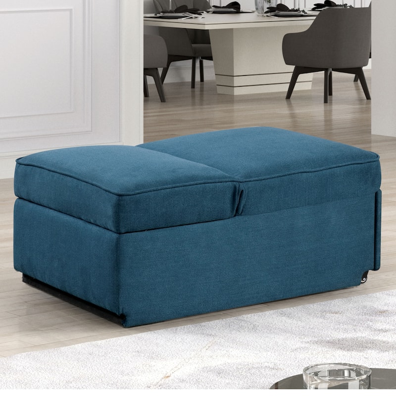 Furniture of America Araminta Modern Convertible Sofa with Pull-Out Bed and Pillows