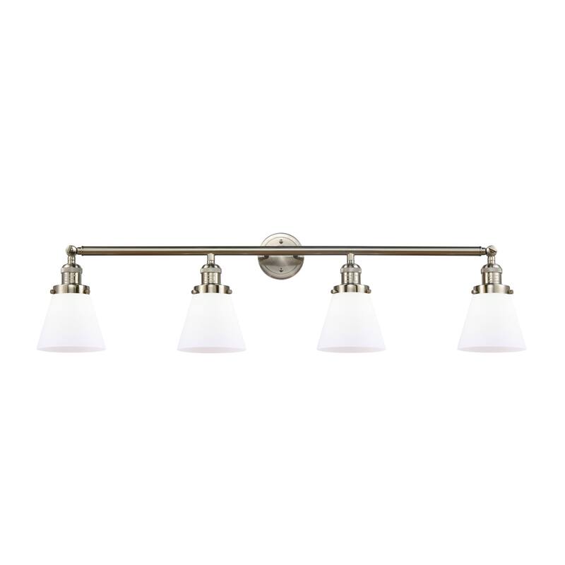 Innovations Lighting 4 Light 42" Wide Bathroom Vanity Light - Satin Brushed Nickel / Matte White Cased