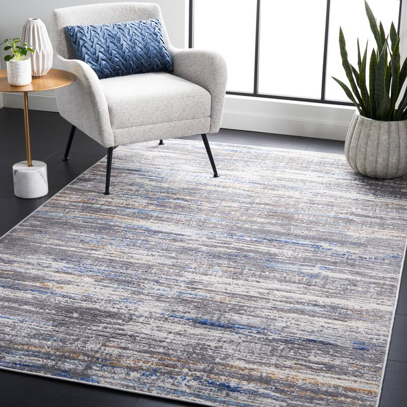 SAFAVIEH Shivan Shoko Modern Abstract Rug - 8' x 10' - Light Grey/Blue