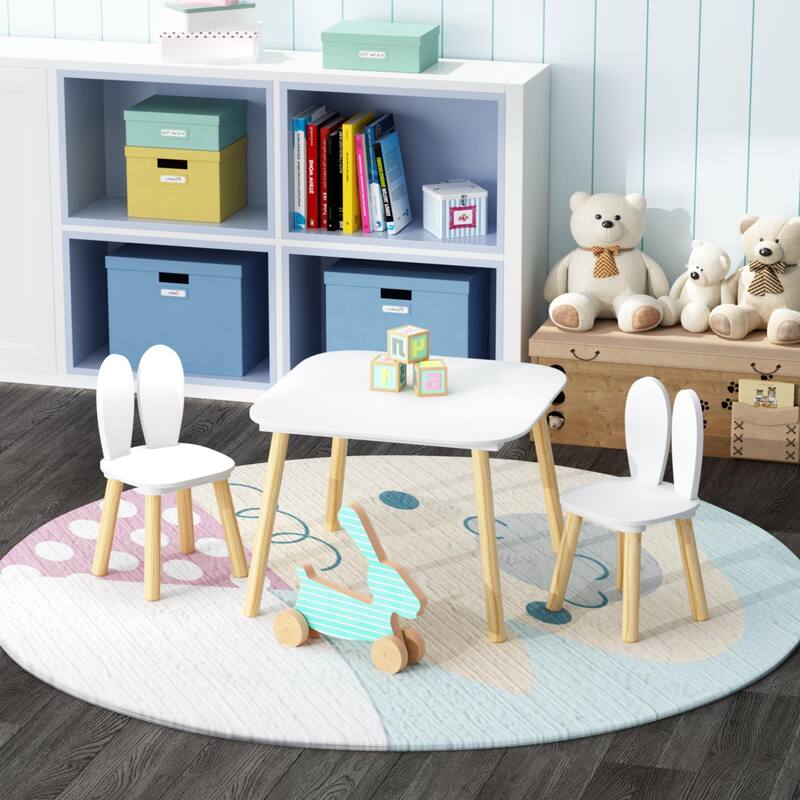 Anmytek Kids Activity Table and Chair Set with Storage, Toddler Play Craft Learning Desk for Playroom
